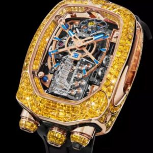 Jacob & Co. BUGATTI CHIRON TOURBILLON BAGUETTE YELLOW SAPPHIRES Watch Replica BU800.40.AB.UA.A Jacob and Co Watch Price