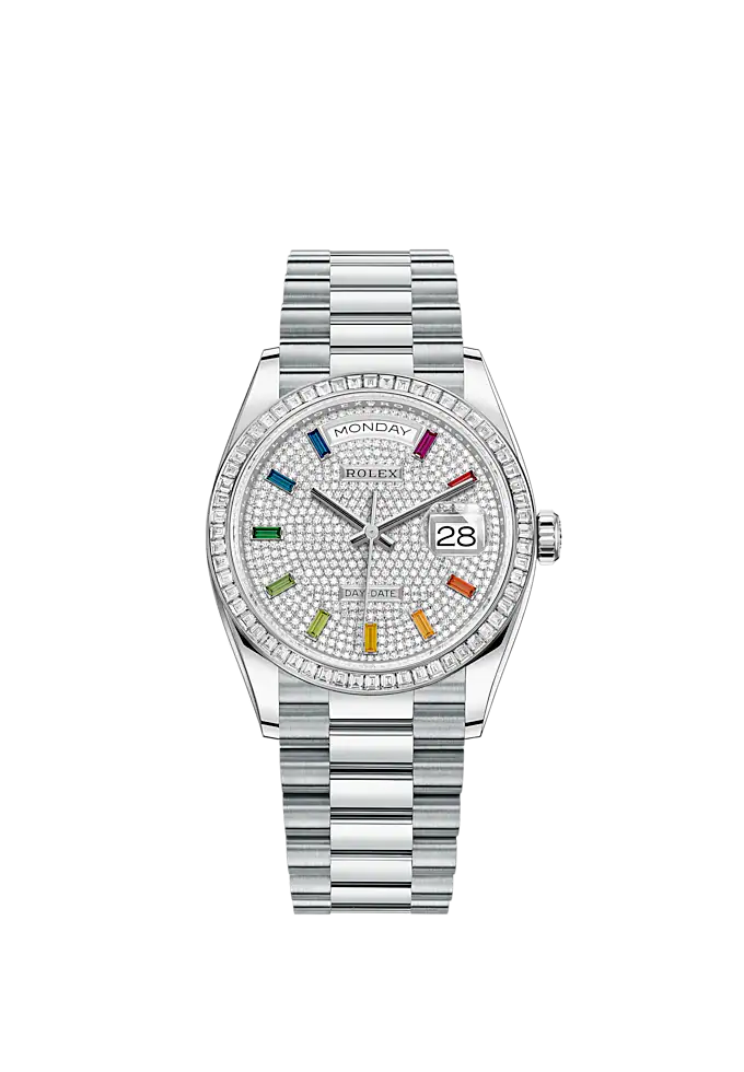 Rolex Day-Date, 36mm, Platinum and Diamonds, Ref# 128396tbr-0006 - Image 3