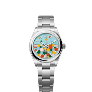 Rolex Oyster Perpetual 31, Turquoise blue, Celebration motif, Oystersteel, 31mm, Ref# 277200-0010