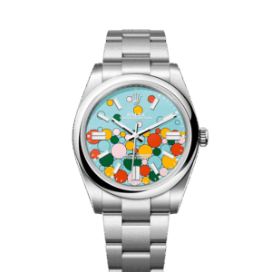 Rolex Oyster Perpetual 41, Oystersteel, 41mm, Turquoise Celebration Motif Dial, Ref# 124300-0008