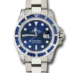 Rolex Submariner Date 116659 SABR 18K White Gold Diamonds Sapphires UNWORN